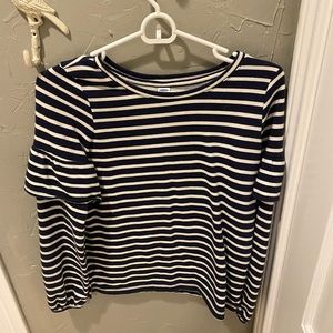 Navy Old Navy striped ruffle shirt